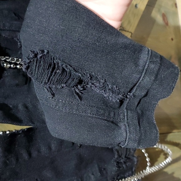 NWT NEW CARMAR ZEUS BLACK CHAIN DENIM JACKET SIZE SMALL OPEN BACK CUT OUT - Picture 6 of 13